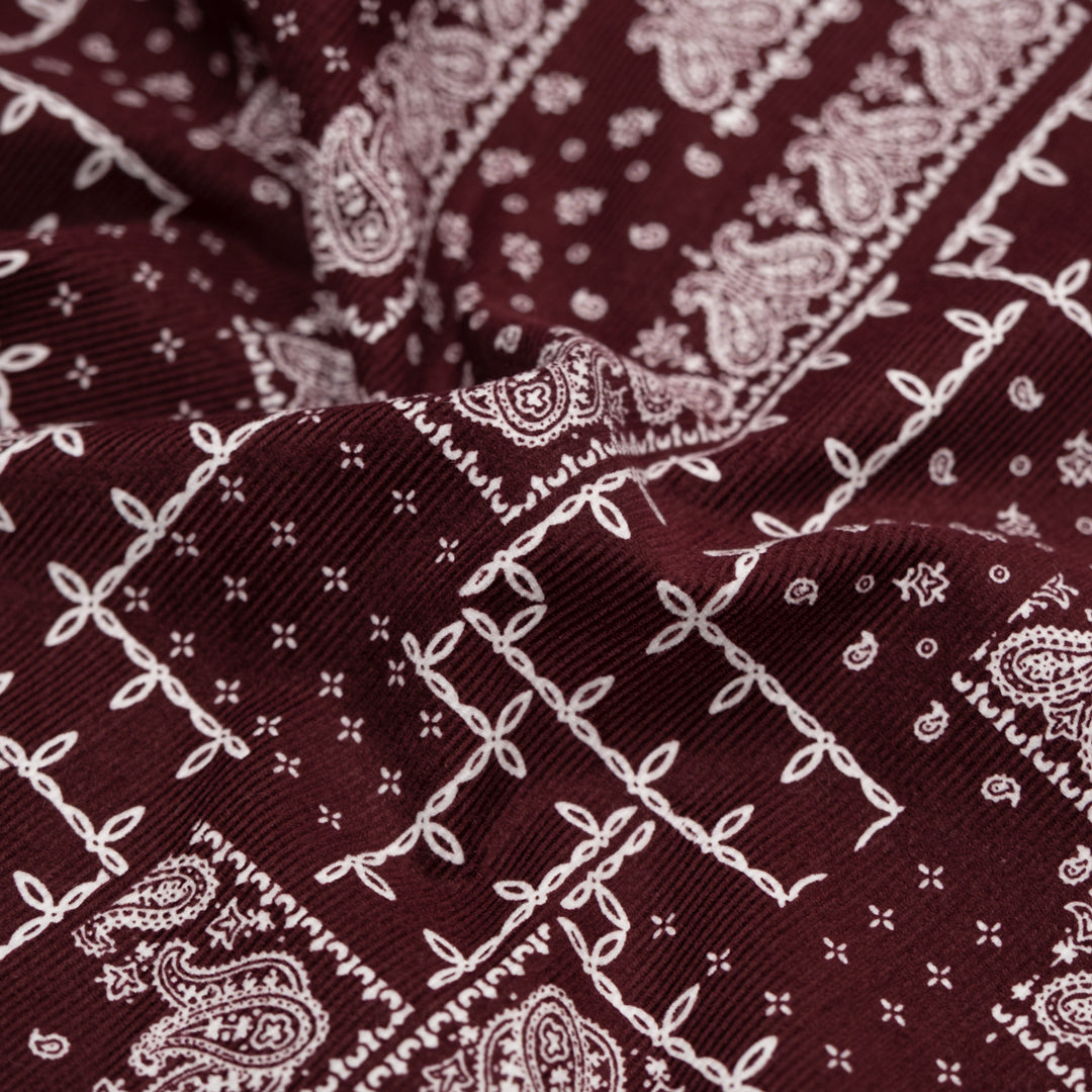 Deadstock Bandana Baby Cord - Maroon | Blackbird Fabrics