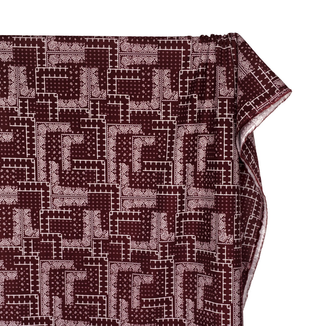 Deadstock Bandana Baby Cord - Maroon | Blackbird Fabrics