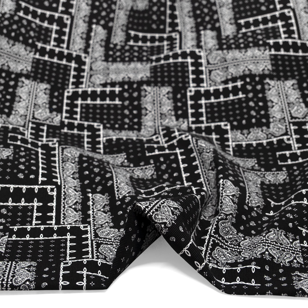 Deadstock Bandana Baby Cord - Black | Blackbird Fabrics