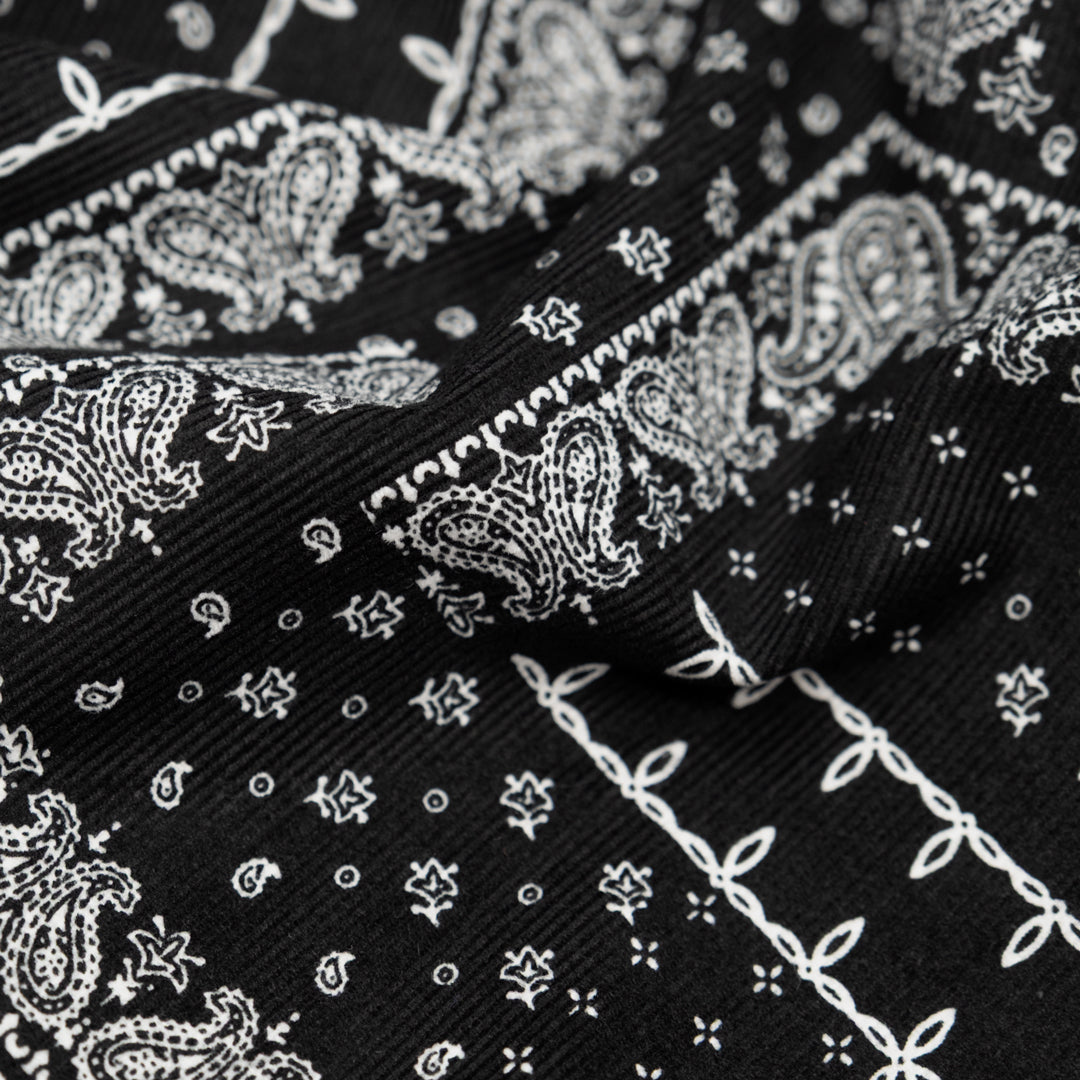 Deadstock Bandana Baby Cord - Black | Blackbird Fabrics