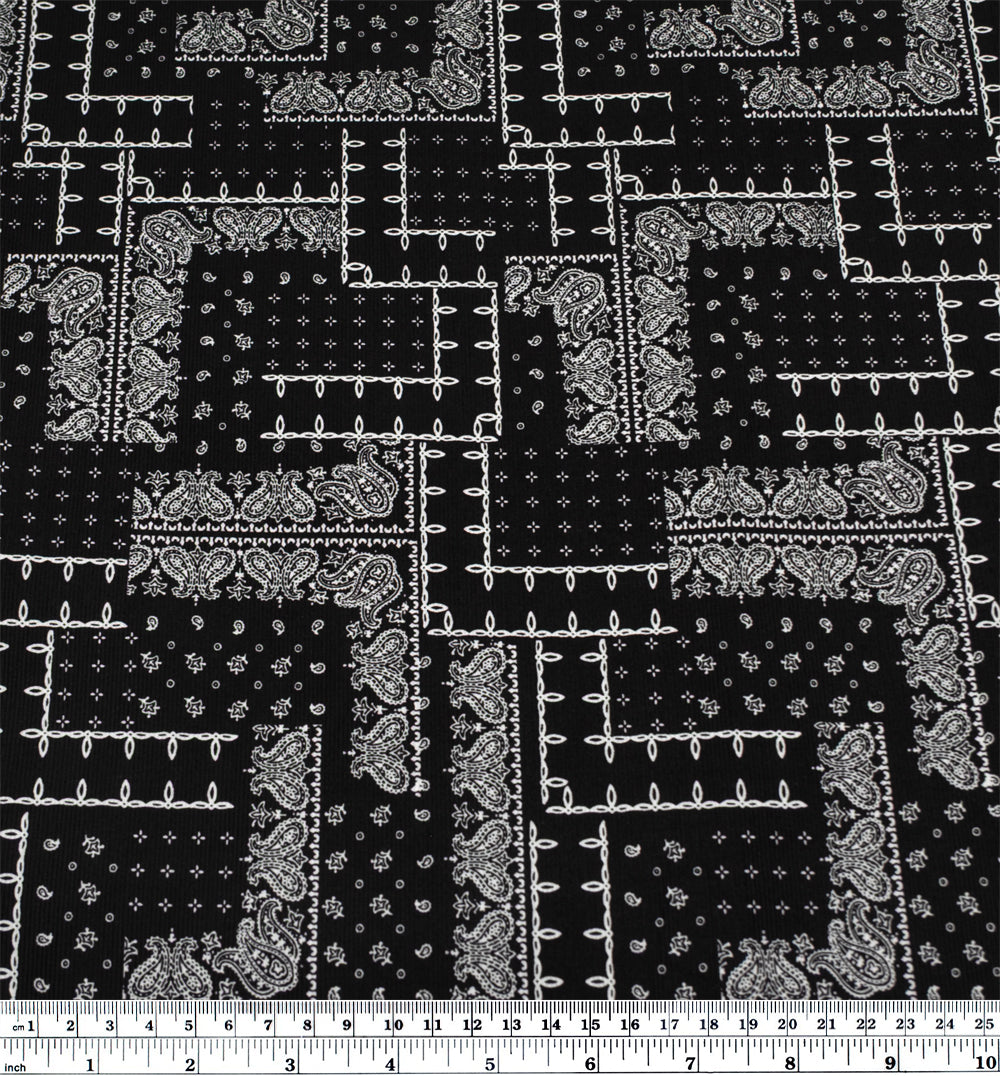 Deadstock Bandana Baby Cord - Black | Blackbird Fabrics