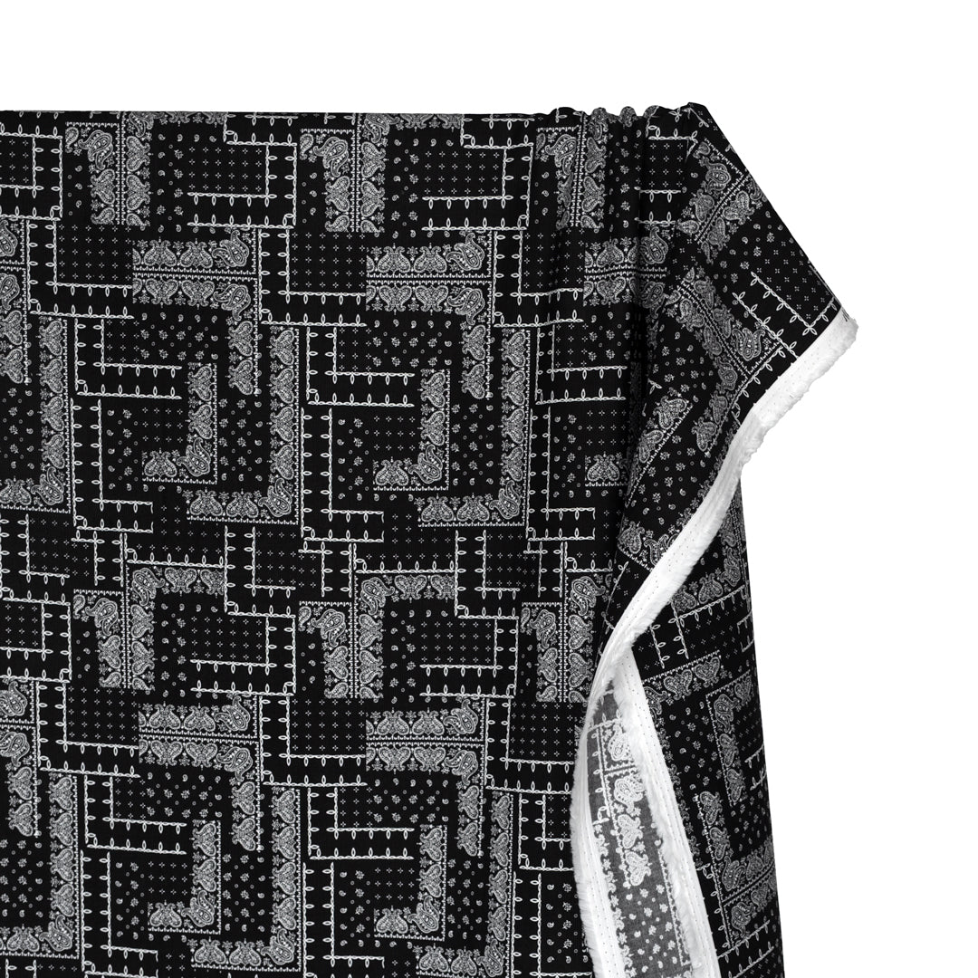 Deadstock Bandana Baby Cord - Black | Blackbird Fabrics