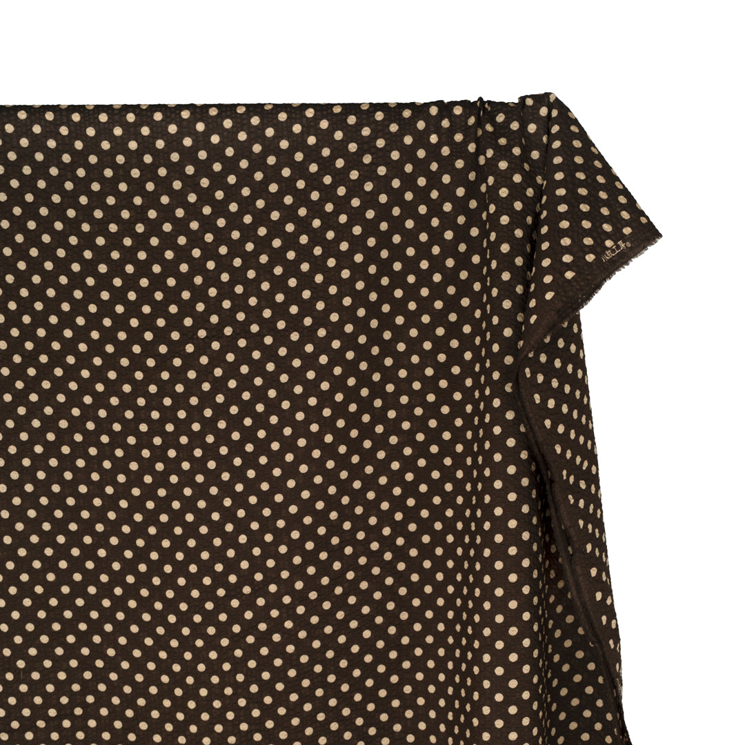 Mini Polka Dot Crinkle Cotton - Fudge/Cashew | Blackbird Fabrics