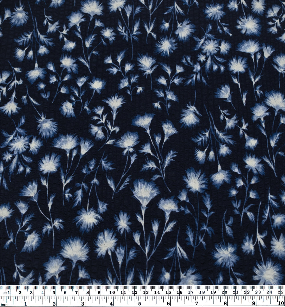 Cyanotype Crinkle Cotton - Indigo/Ivory | Blackbird Fabrics