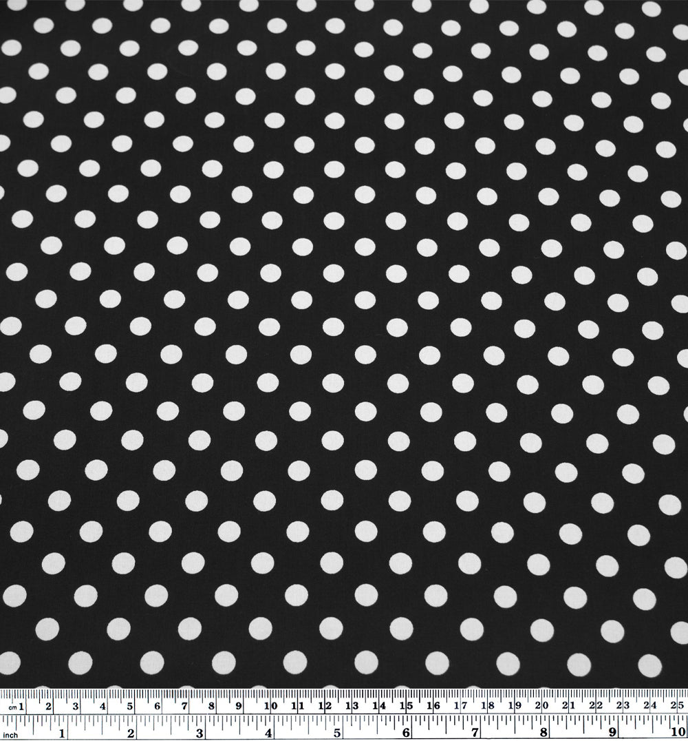 Deadstock Polka Dot Cotton Lawn - Black/White | Blackbird Fabrics