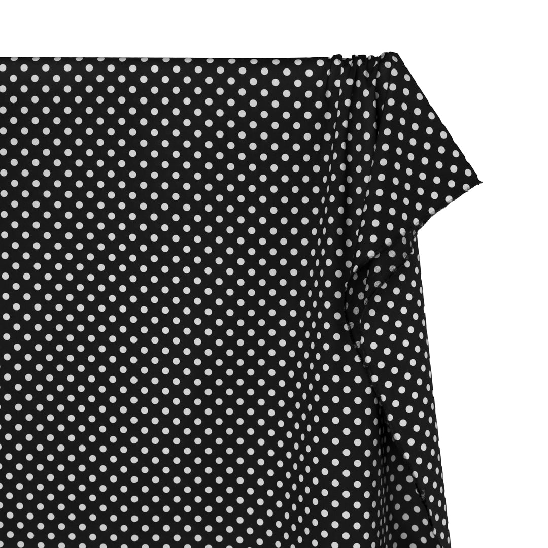 Deadstock Polka Dot Cotton Lawn - Black/White | Blackbird Fabrics