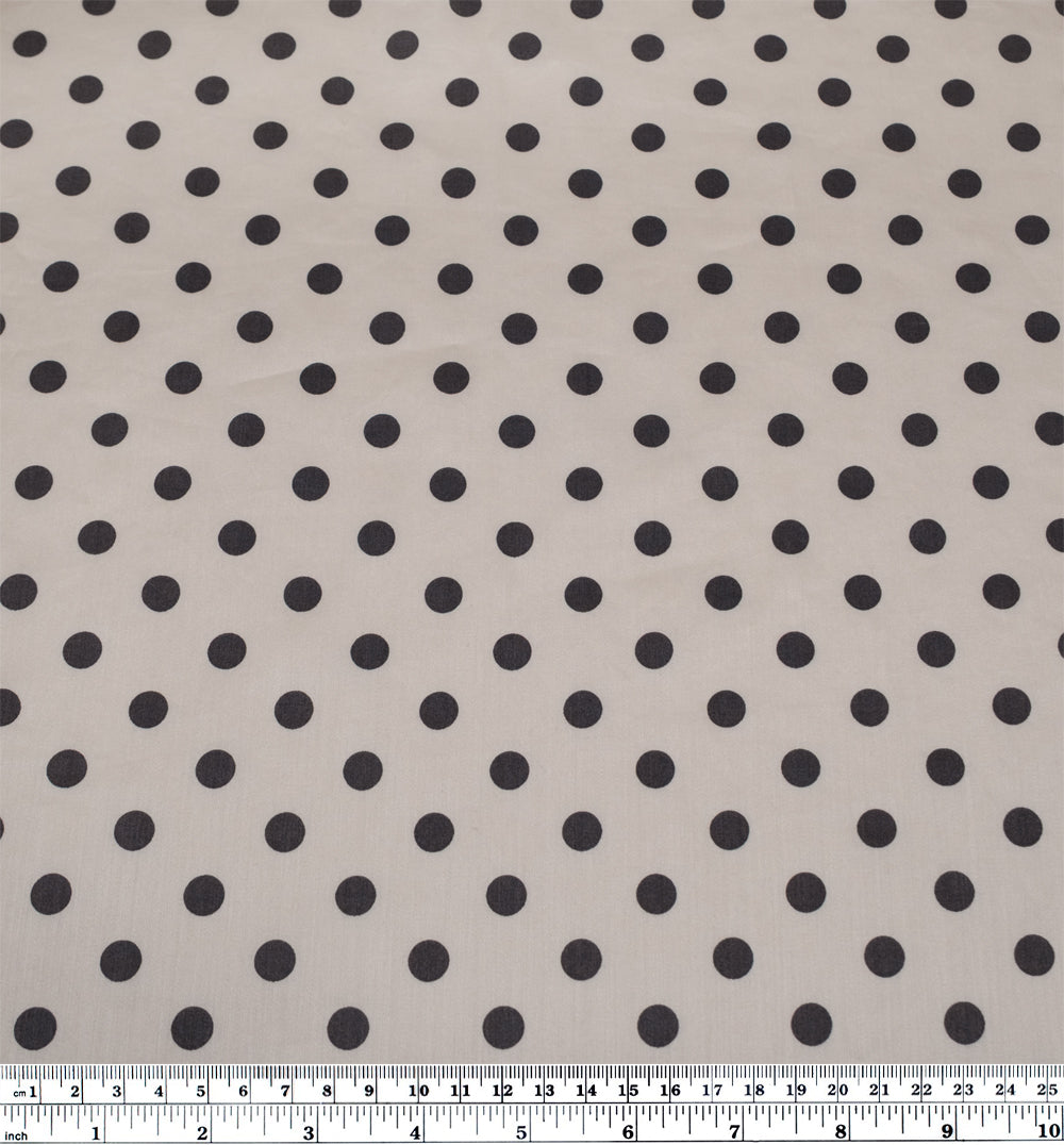 Deadstock Polka Dot Cotton Sateen - Salt/Charcoal | Blackbird Fabrics
