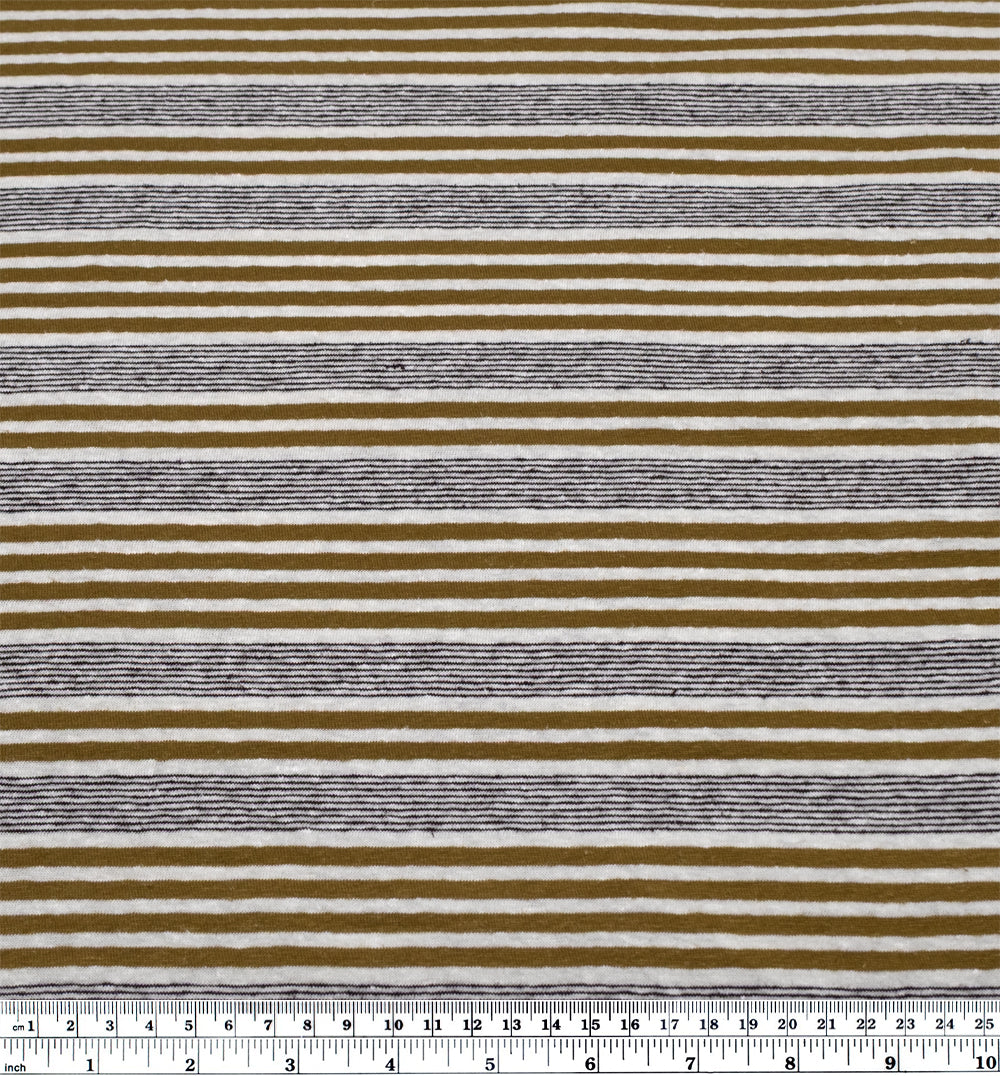 Melange Hemp Organic Cotton Jersey - Ivory/Cactus/Black | Blackbird Fabrics
