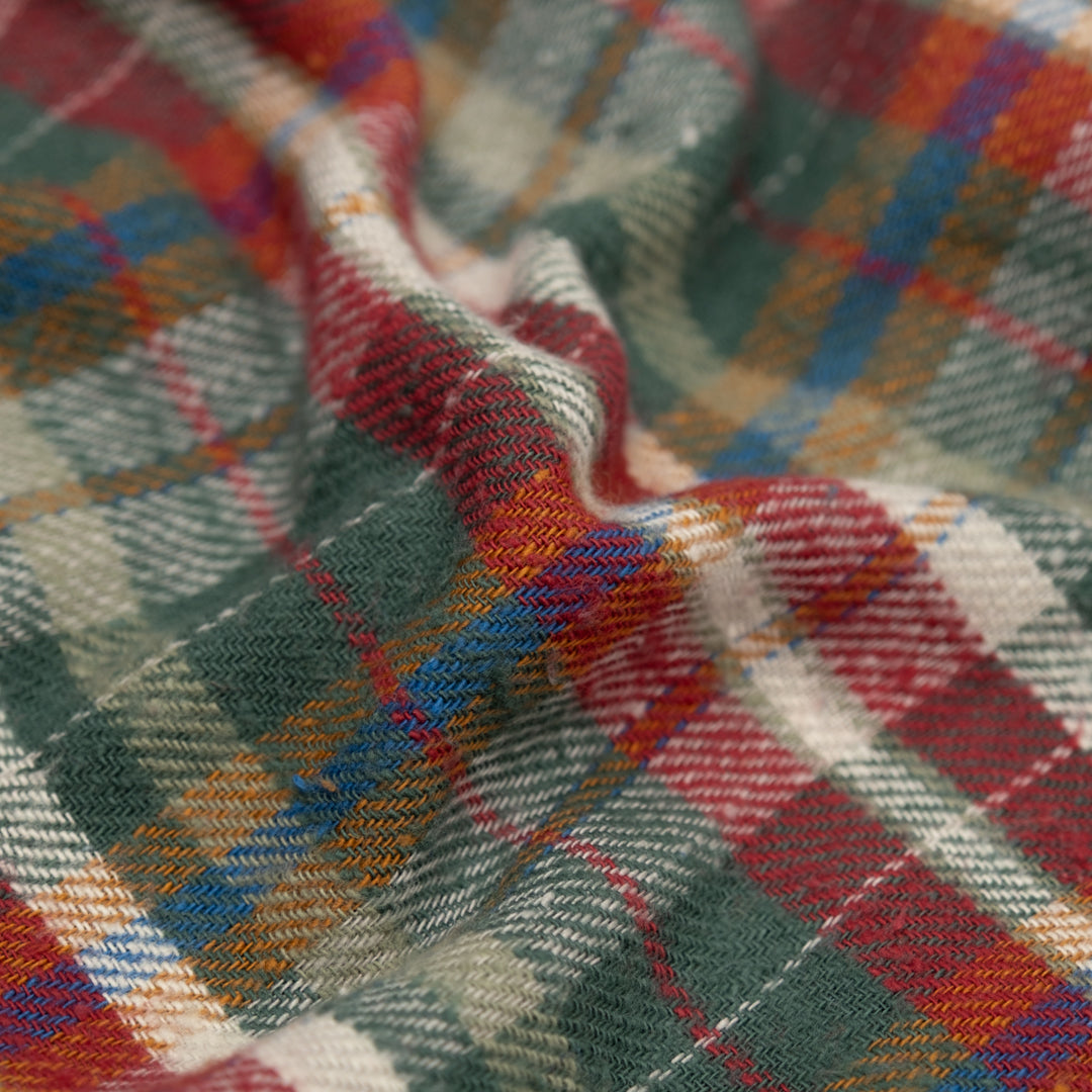 Deadstock Japanese Cotton Flannel - Jasper/Teak/Crimson | Blackbird Fabrics