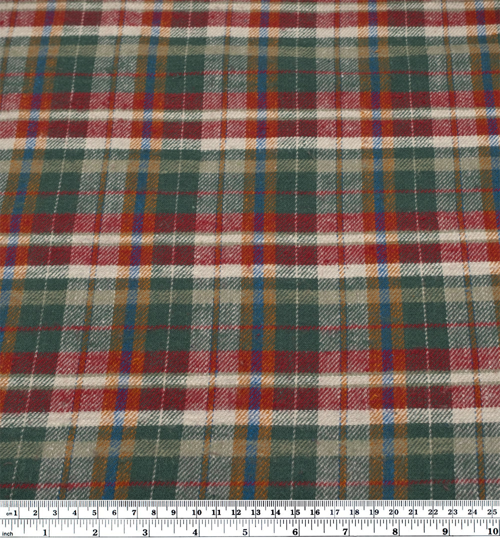 Deadstock Japanese Cotton Flannel - Jasper/Teak/Crimson | Blackbird Fabrics