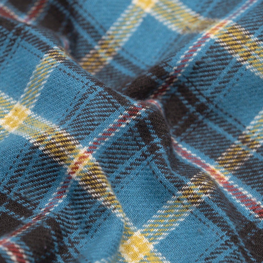 Deadstock Japanese Cotton Flannel - Waterfall/Charcoal | Blackbird Fabrics