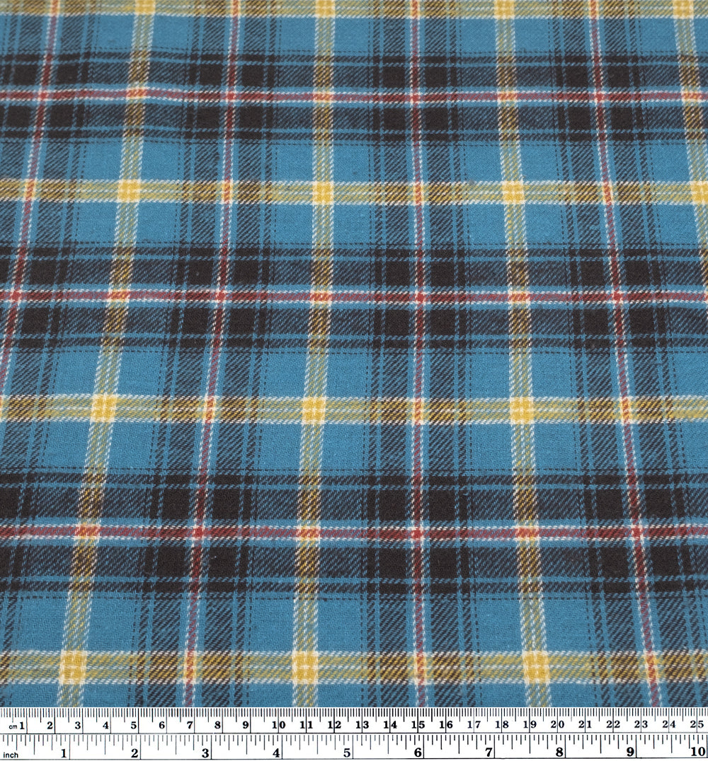 Deadstock Japanese Cotton Flannel - Waterfall/Charcoal | Blackbird Fabrics