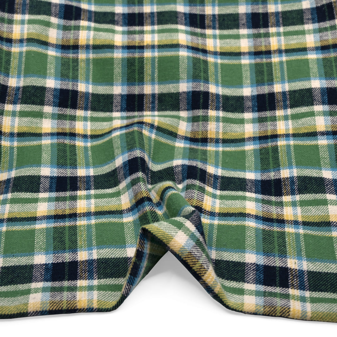 Deadstock Japanese Cotton Flannel - Grass/Ink | Blackbird Fabrics
