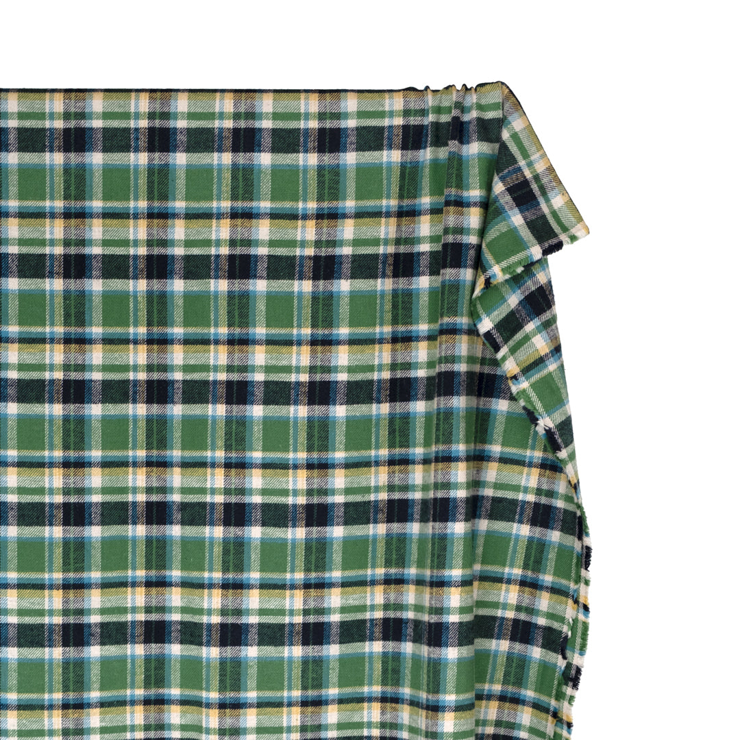 Deadstock Japanese Cotton Flannel - Grass/Ink | Blackbird Fabrics