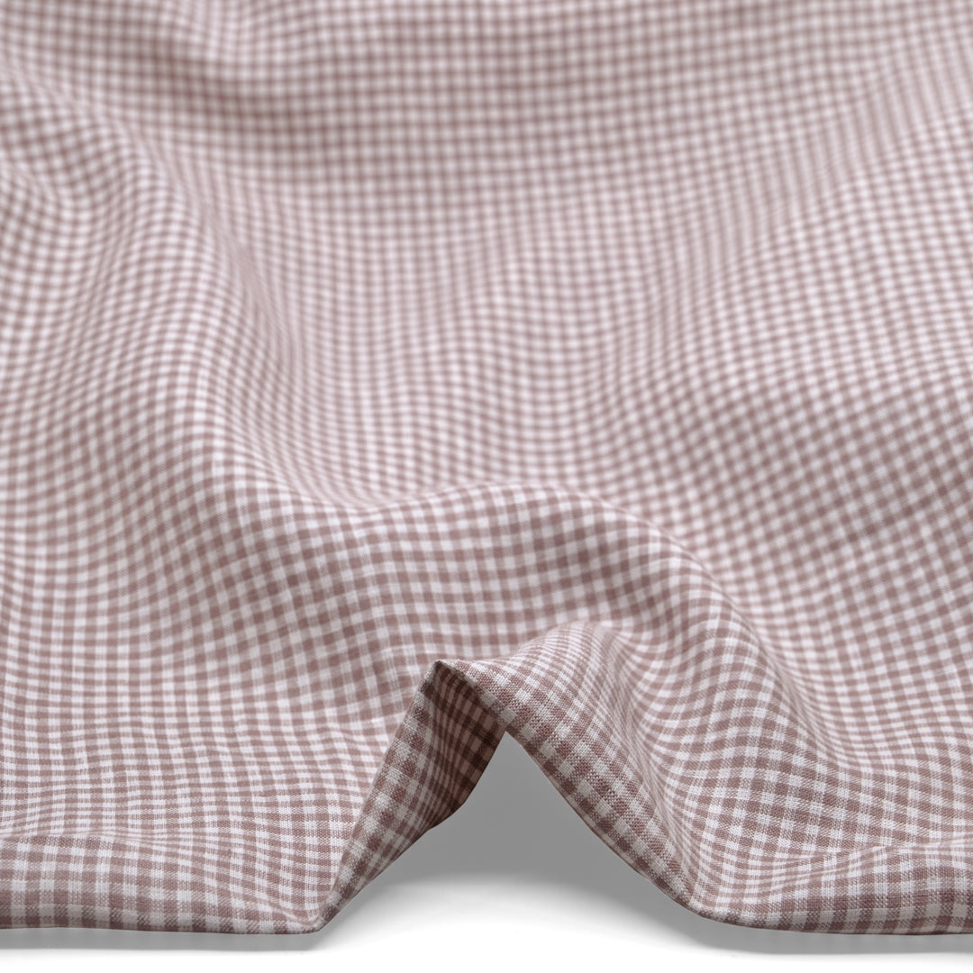 Petite Gingham Linen - Pointe | Blackbird Fabrics