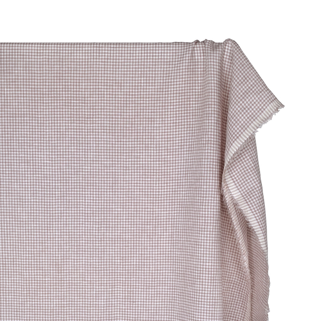 Petite Gingham Linen - Pointe | Blackbird Fabrics