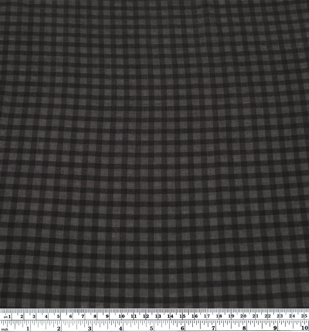 Rebel Check Lyocell Linen Voile - Black/Charcoal | Blackbird Fabrics