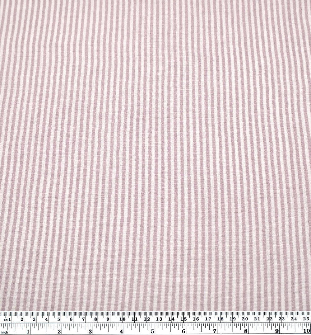 Striped Organic Cotton Double Gauze - White/Dove | Blackbird Fabrics