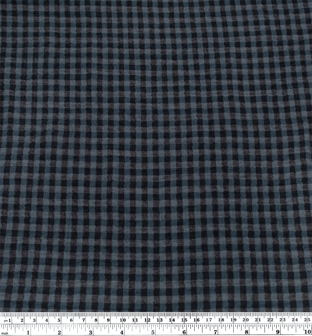 Gingham Organic Cotton Double Gauze - Ocean/Midnight Blue | Blackbird Fabrics