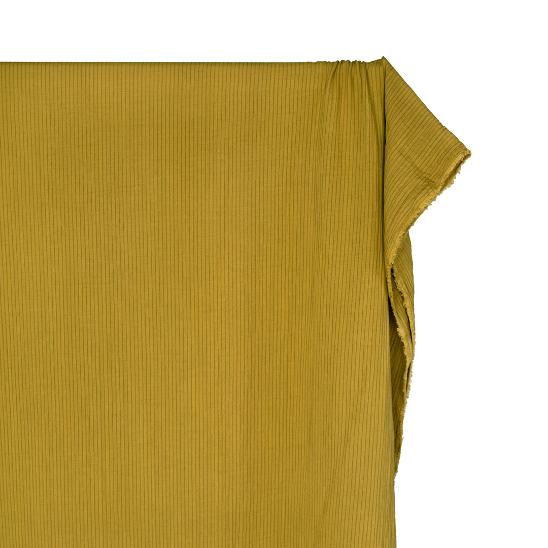 Pinstripe Organic Cotton Double Gauze - Chartreuse | Blackbird Fabrics