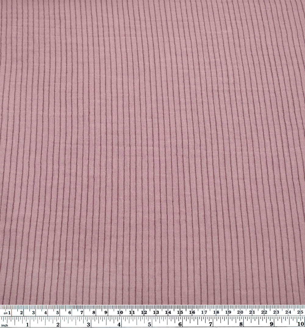 Pinstripe Organic Cotton Double Gauze - Dusty Lilac | Blackbird Fabrics
