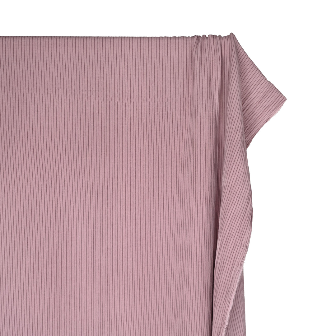 Pinstripe Organic Cotton Double Gauze - Dusty Lilac | Blackbird Fabrics