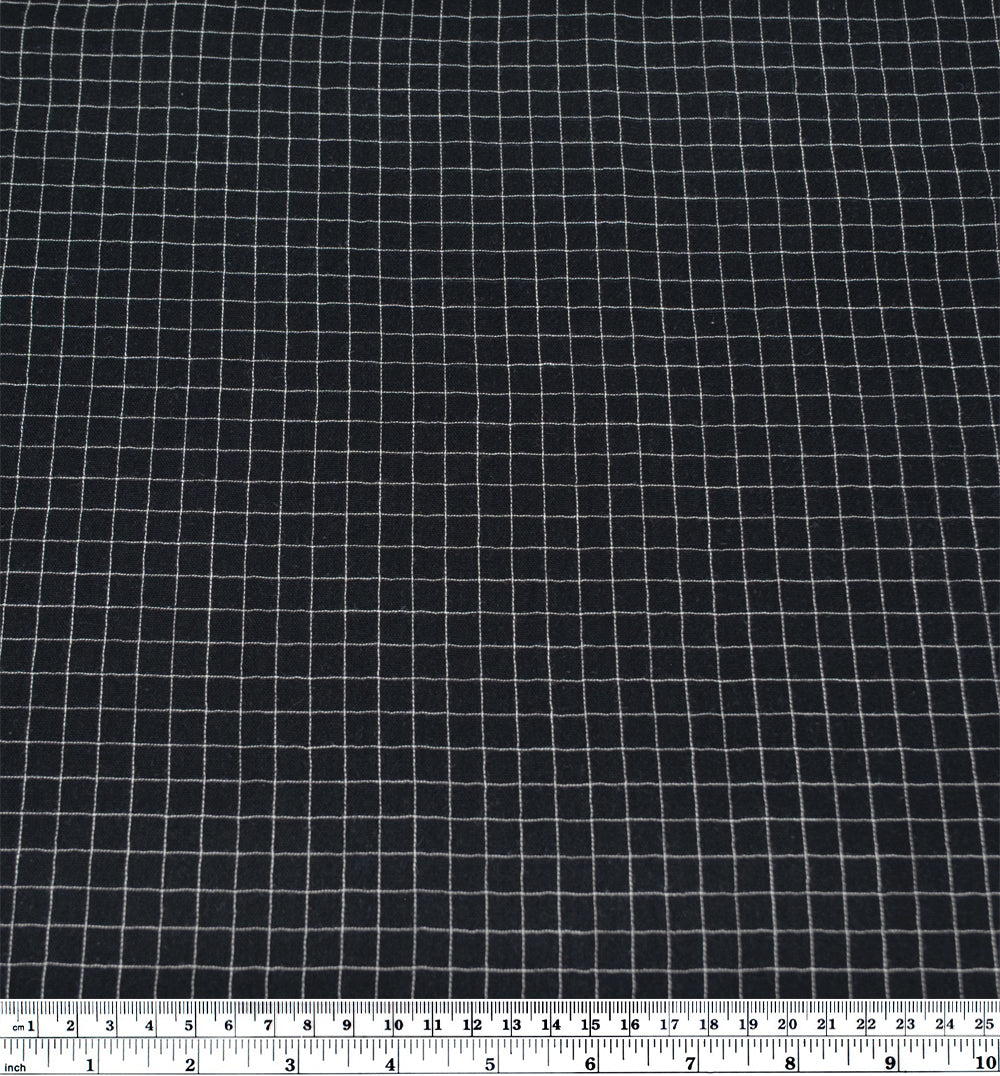 Grid Organic Cotton Double Gauze - Black/White | Blackbird Fabrics