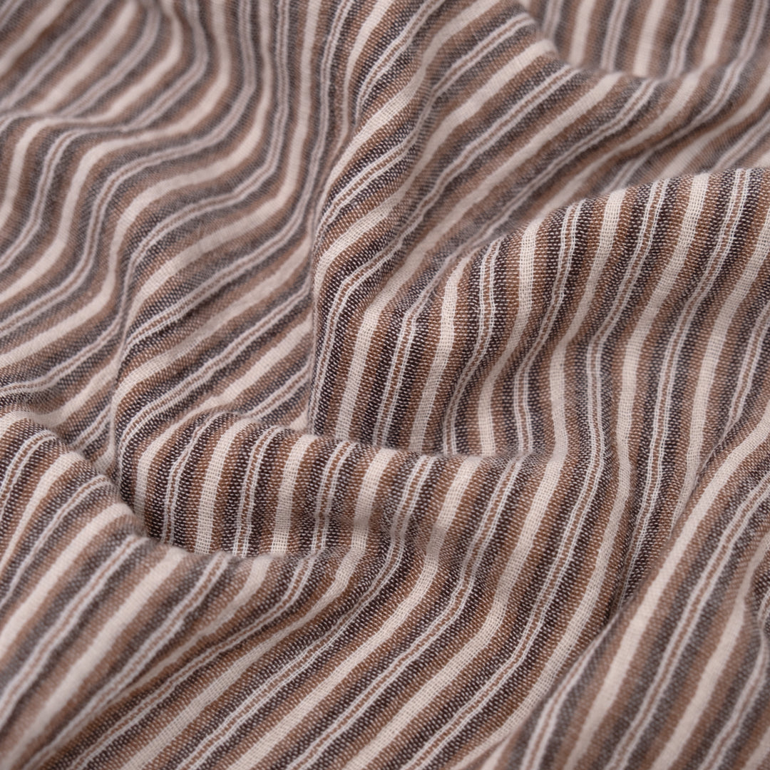 Retro Stripe Organic Cotton Double Gauze - Tiramisu | Blackbird Fabrics
