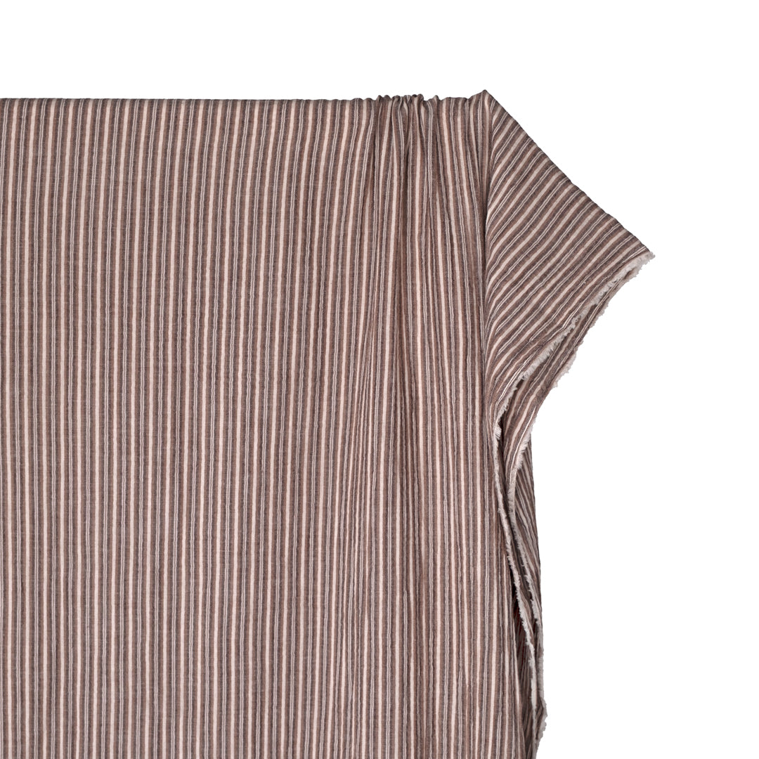 Retro Stripe Organic Cotton Double Gauze - Tiramisu | Blackbird Fabrics