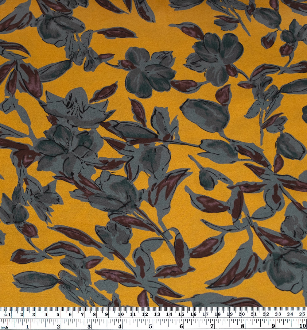 Throne Room Viscose Satin - Vintage Gold/Flint | Blackbird Fabrics