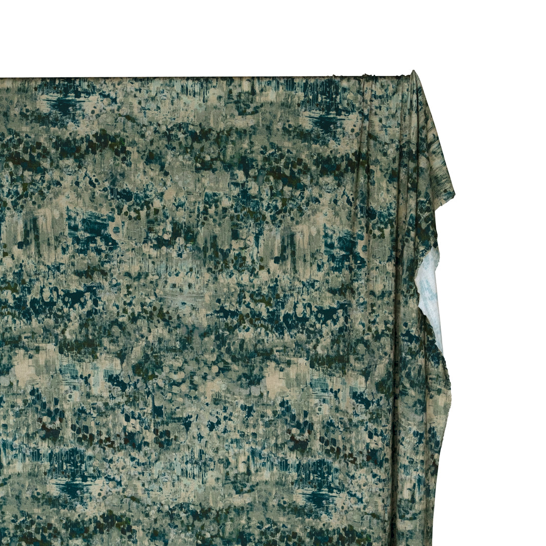 Raindrop LENZING™ ECOVERO™ Jersey - Cucumber/Lagoon | Blackbird Fabrics