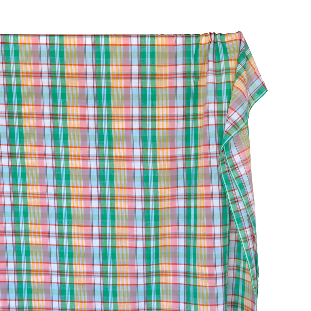 Daylight Plaid Cotton Shirting - Bubblegum/Pale Blue/Multi | Blackbird Fabrics