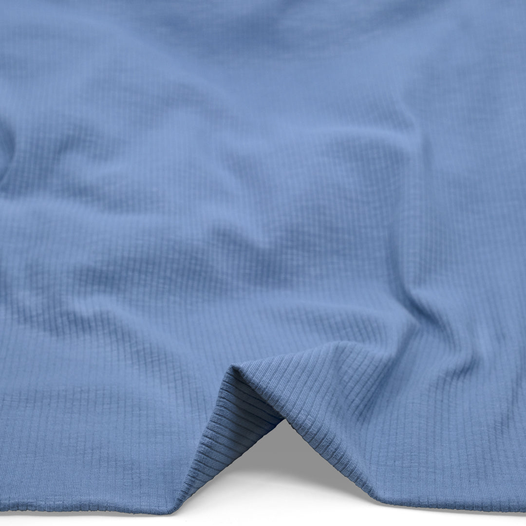 Comfy Cotton Rib Knit - Cornflower | Blackbird Fabrics