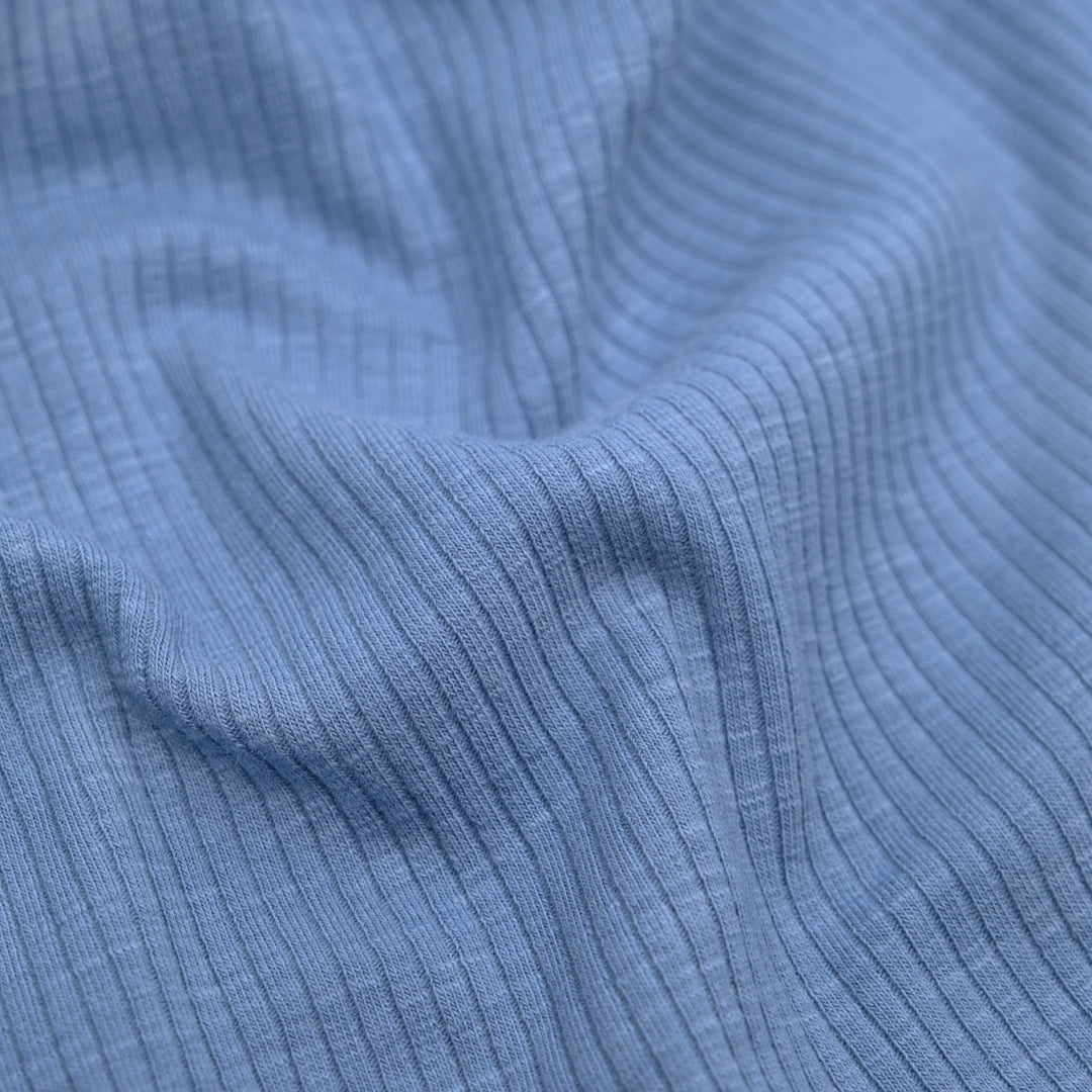 Comfy Cotton Rib Knit - Cornflower | Blackbird Fabrics