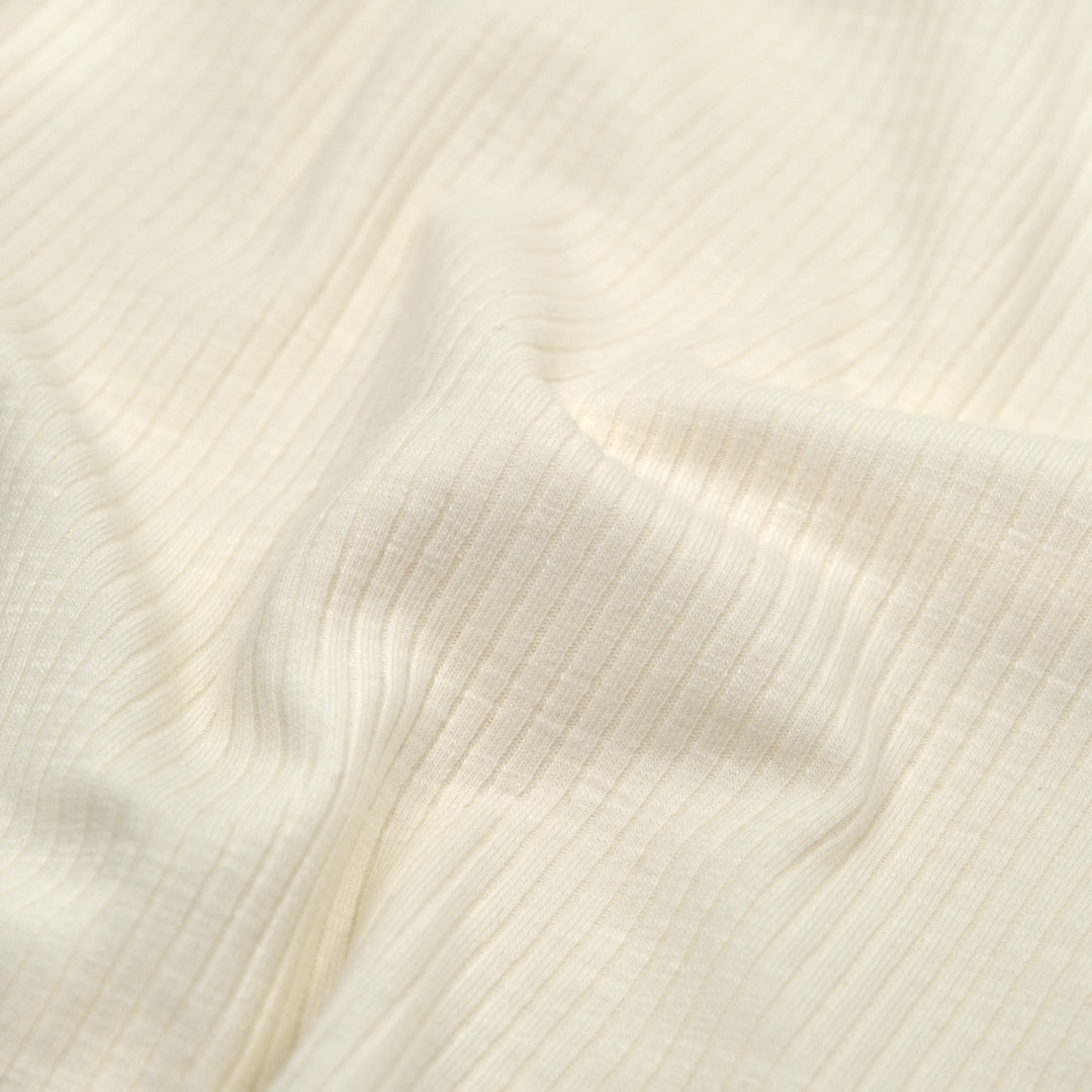 Comfy Cotton Rib Knit - Ivory | Blackbird Fabrics