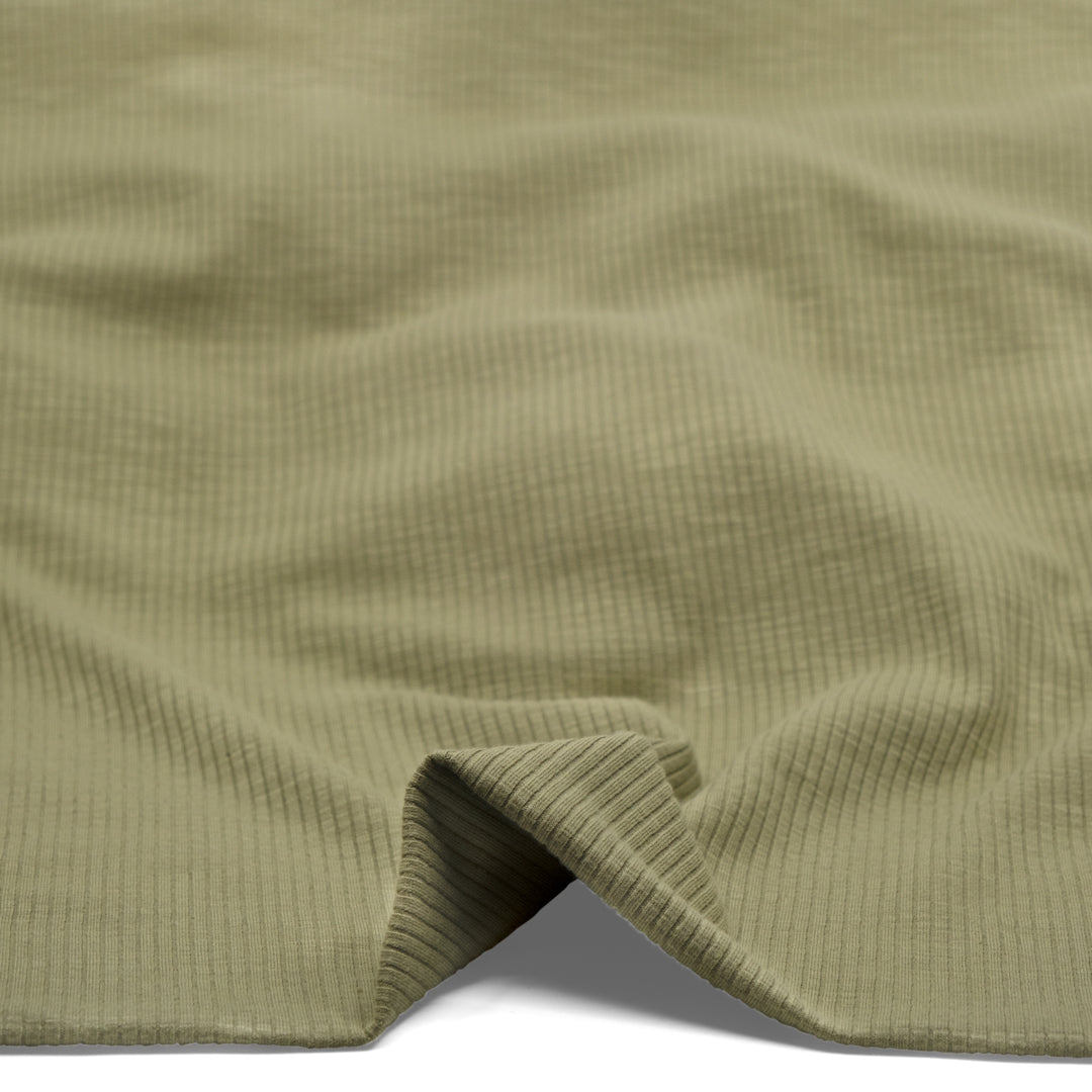 Comfy Cotton Rib Knit - Pale Sage | Blackbird Fabrics