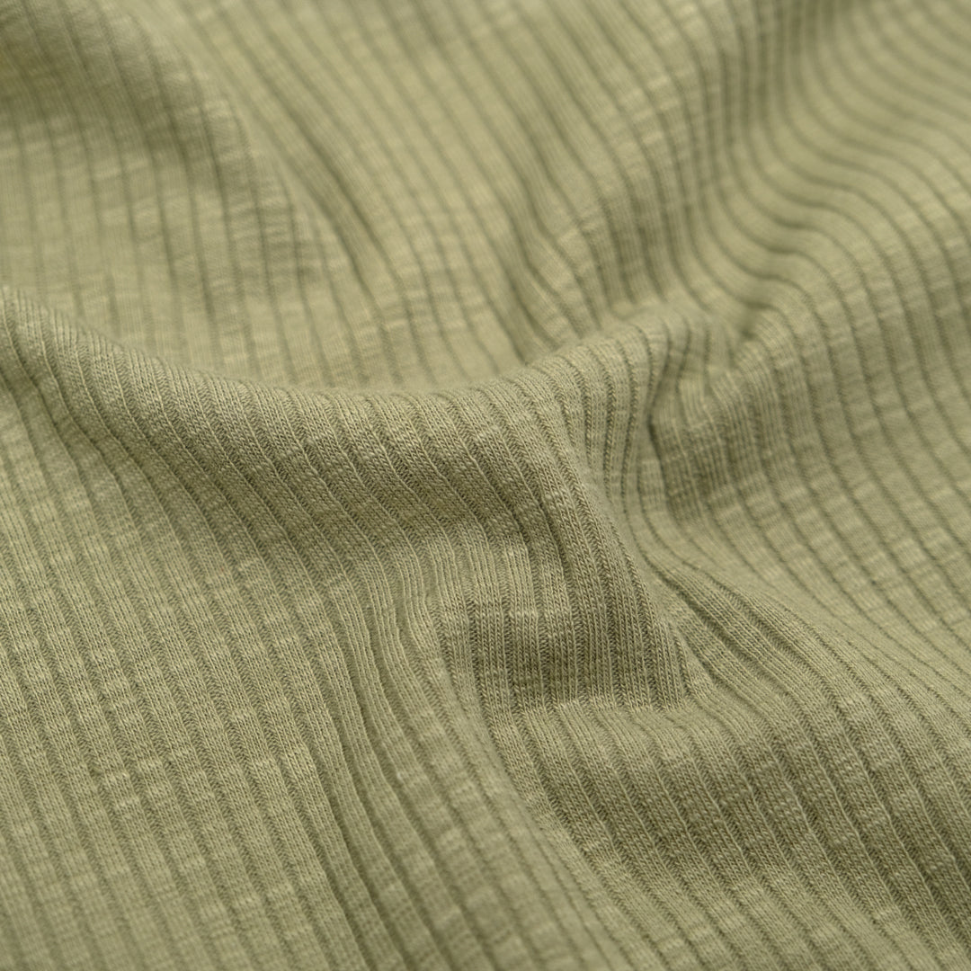 Comfy Cotton Rib Knit - Pale Sage | Blackbird Fabrics