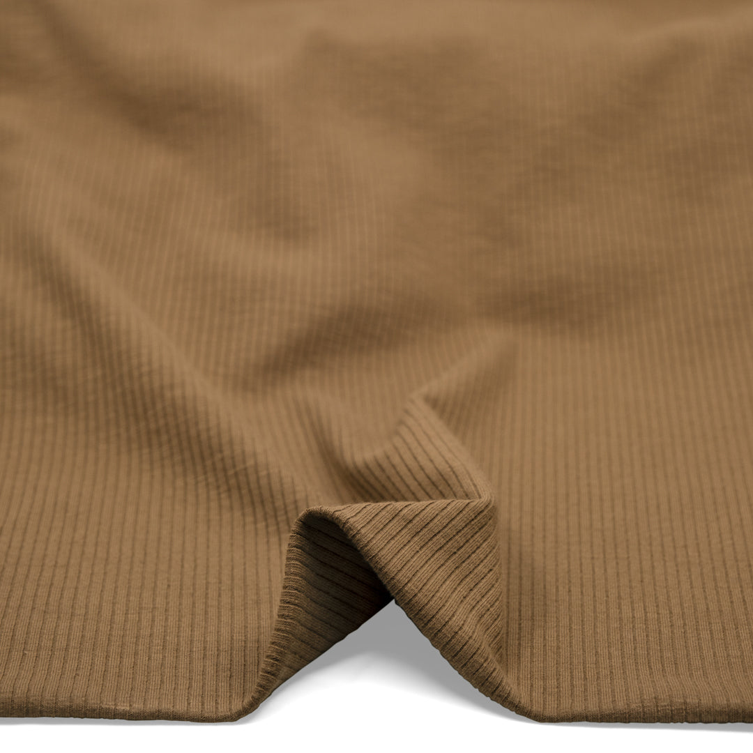 Comfy Cotton Rib Knit - Oak | Blackbird Fabrics