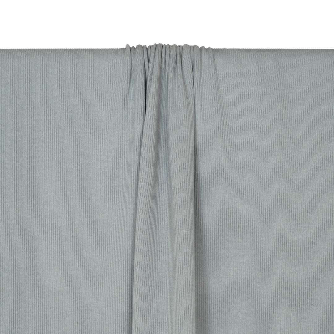 Fine Cotton Rib Knit - Mist | Blackbird Fabrics