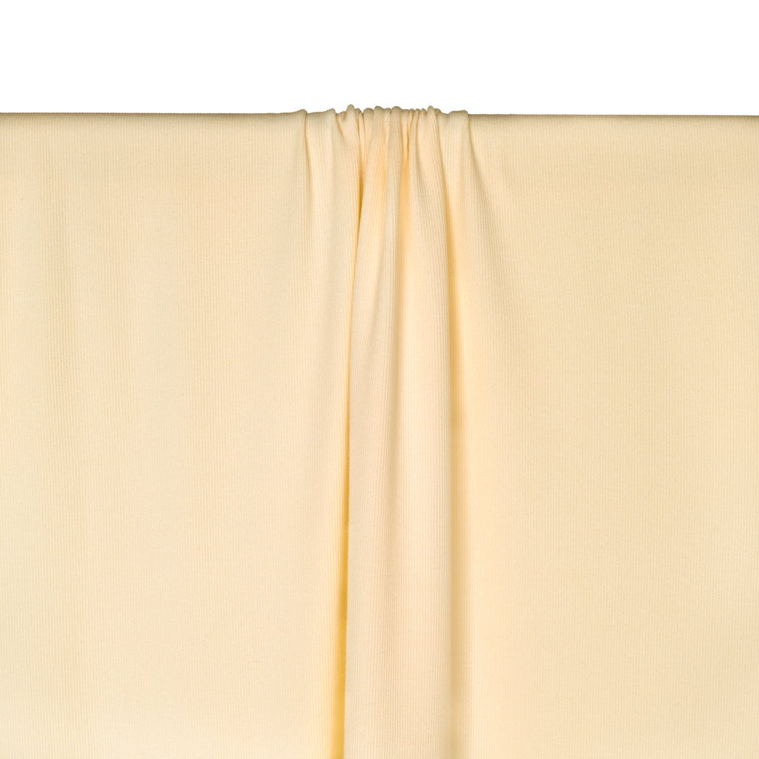 Fine Cotton Rib Knit - Vanilla | Blackbird Fabrics