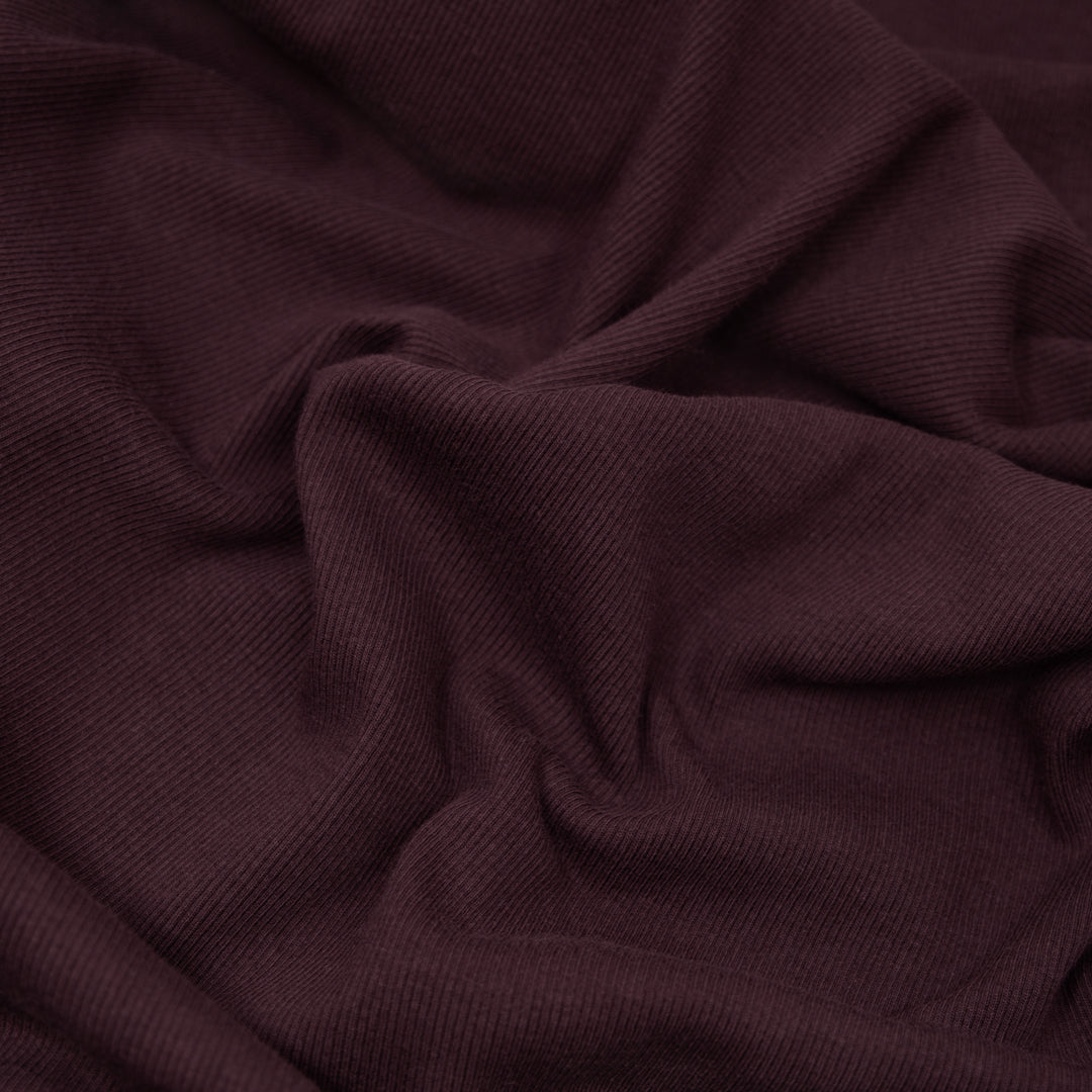 Fine Cotton Rib Knit - Boysenberry | Blackbird Fabrics