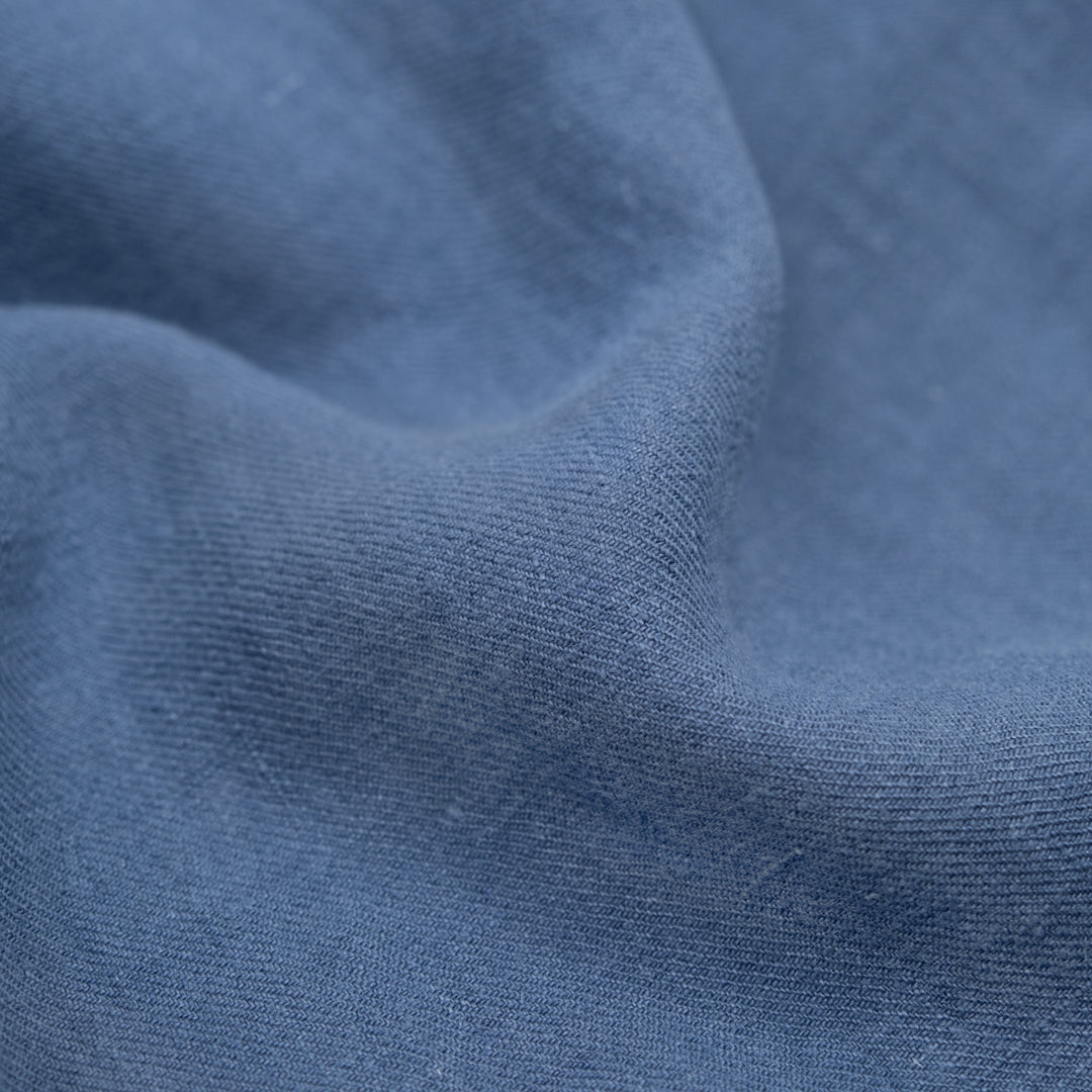 6.5oz Laundered Linen Twill - Blue Pool | Blackbird Fabrics