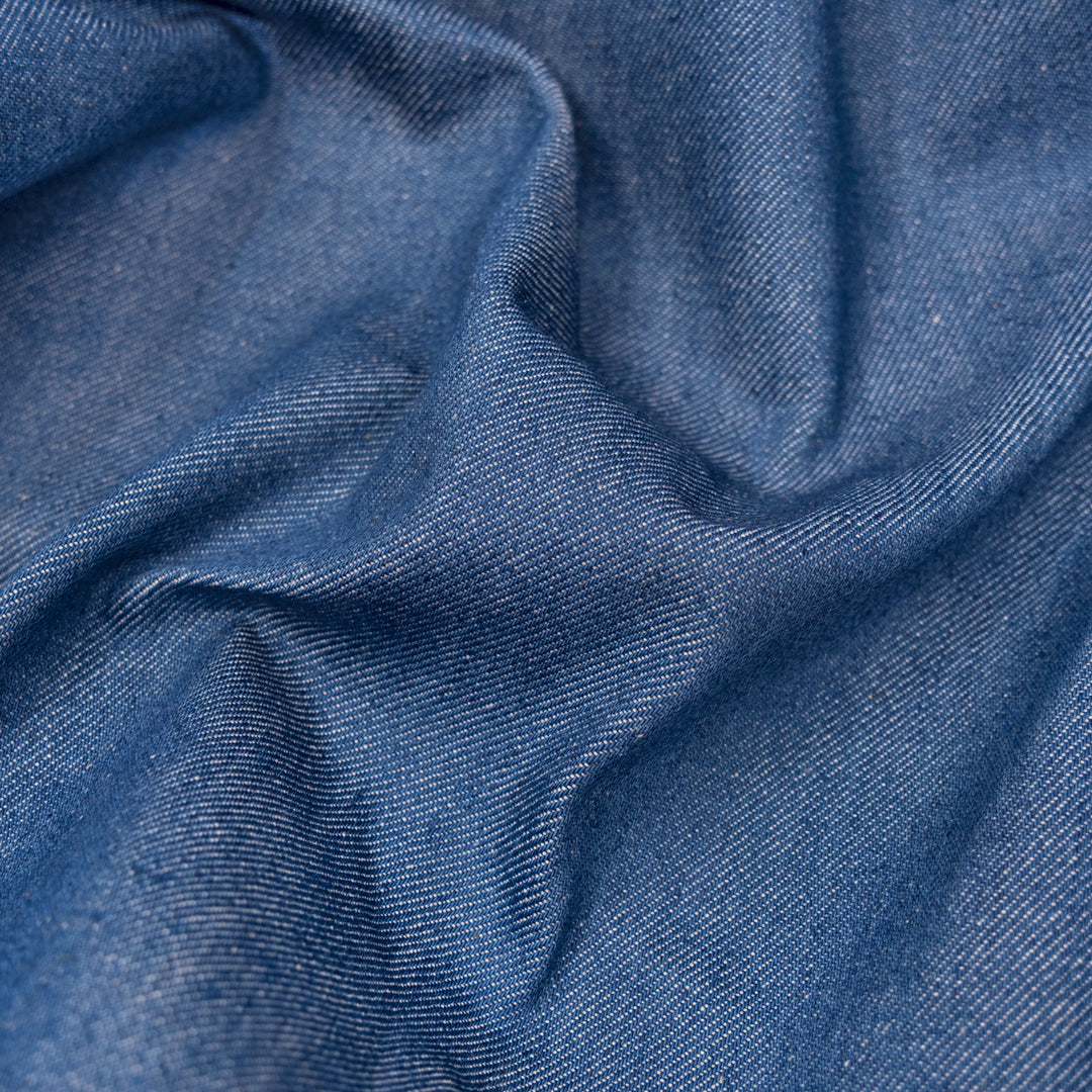 14oz Washed-Look Raw Denim - Light Indigo | Blackbird Fabrics