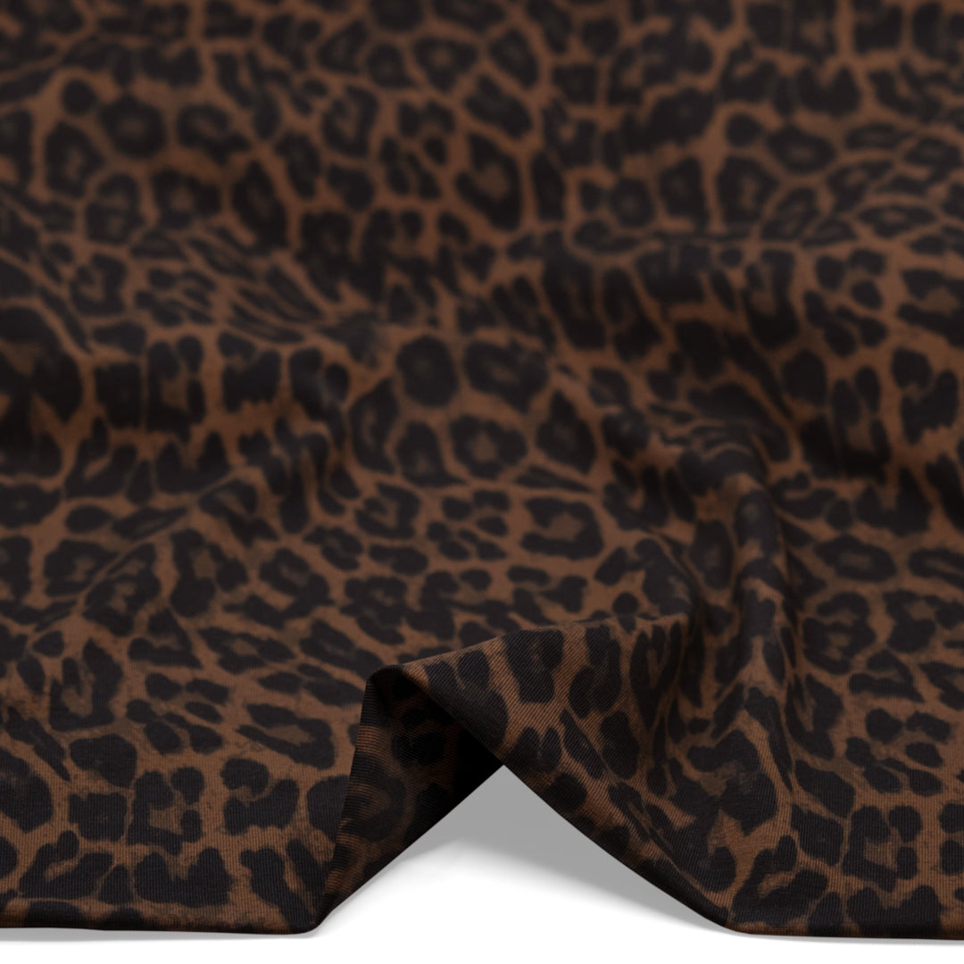 Cool Cat Organic Cotton Jersey - Brownie | Blackbird Fabrics