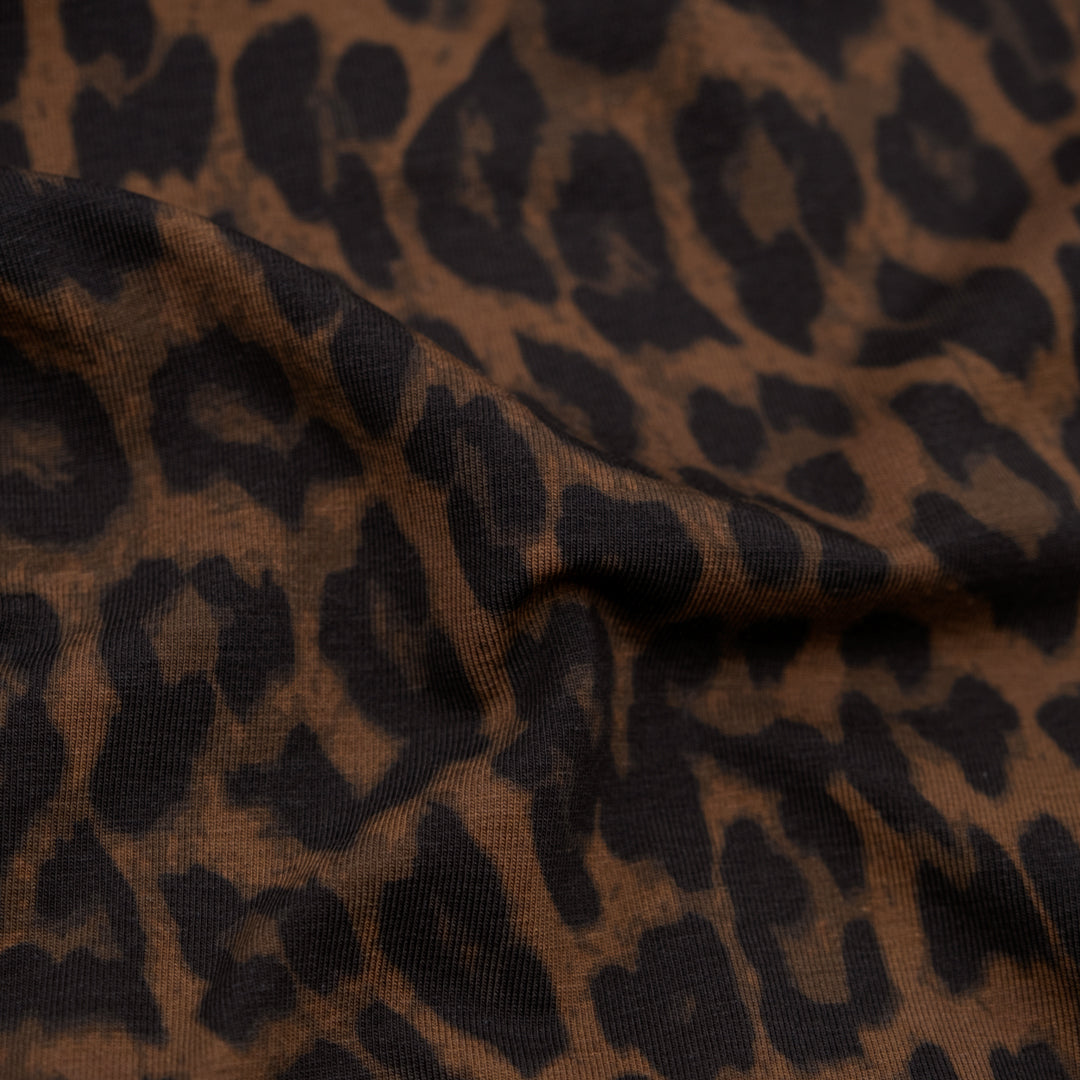 Cool Cat Organic Cotton Jersey - Brownie | Blackbird Fabrics