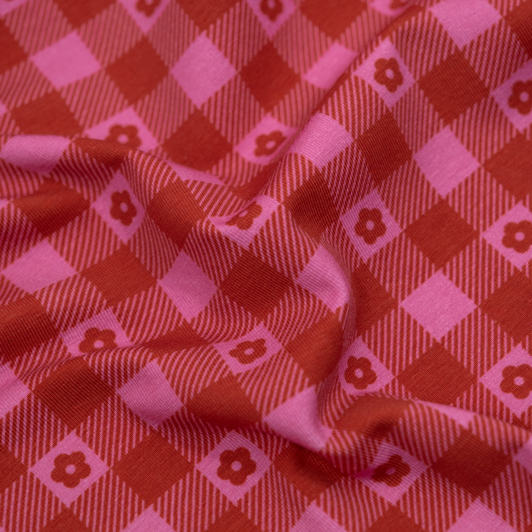 Double Dutch Organic Cotton Jersey - Sweet Tart | Blackbird Fabrics