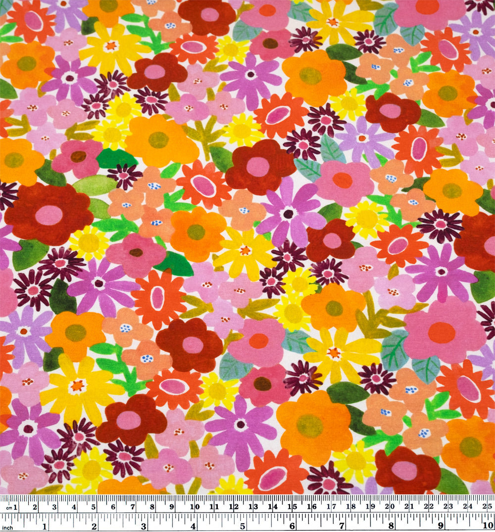 Garden Medley Organic Cotton Jersey - Berry Bliss | Blackbird Fabrics