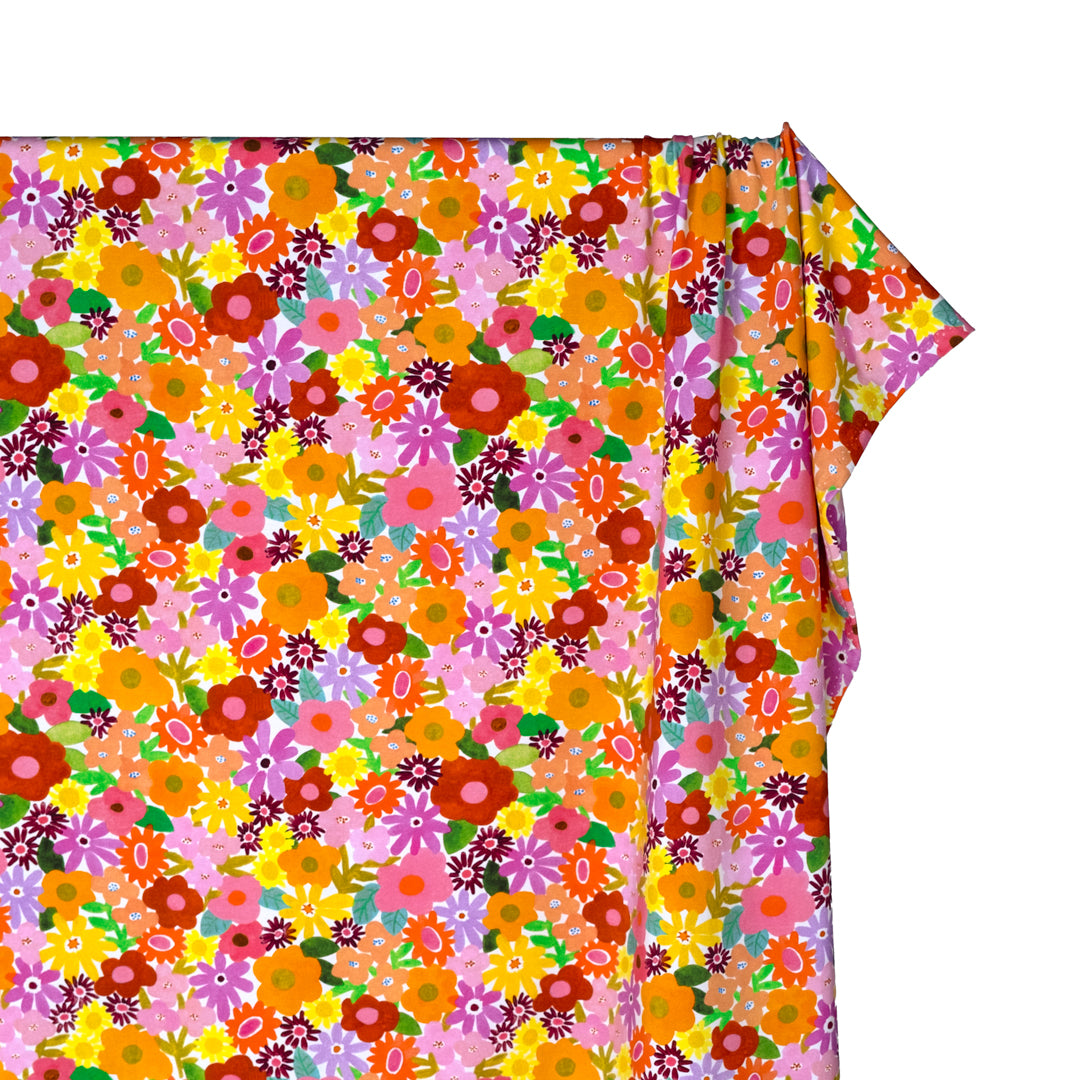 Garden Medley Organic Cotton Jersey - Berry Bliss | Blackbird Fabrics