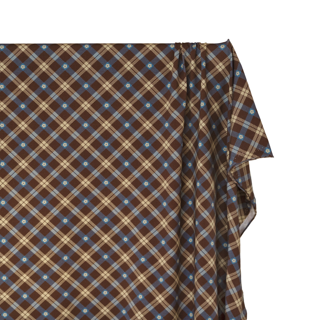 Preppy Posy Organic Cotton Jersey - Clove/Marlin/Buttermilk | Blackbird Fabrics