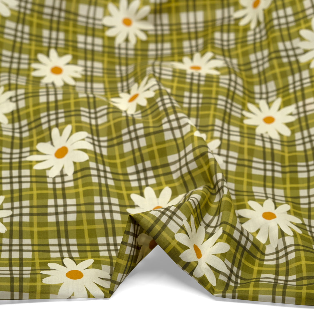 Spring Fling Cotton Lawn - Basil/Ivory | Blackbird Fabrics